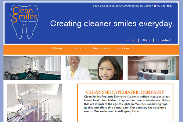 Clean Smiles Pediatric Dentistry Website

