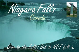 Niagara Falls Canada postcard, Typography, layout, PhotoShop